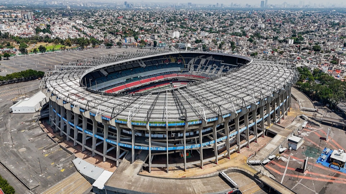 El Estadio Azteca desde el aire, en 2024.