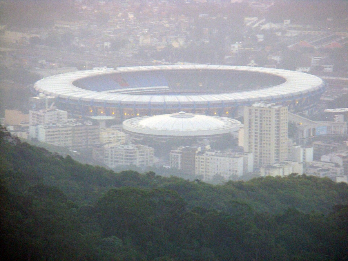 El Maracanã visto desde lo alto, en Río de Janeiro.